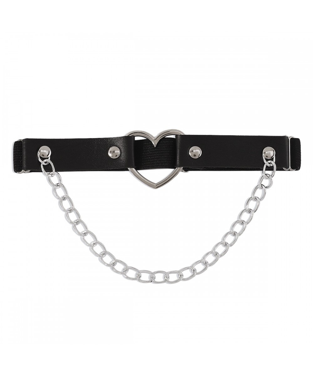 Gothic Leather Garter Belt Heart Chain Cross Lolita Leg Garters Elastic Choker Leg Ring Strap Cosplay Bondage Lingerie Harnes...