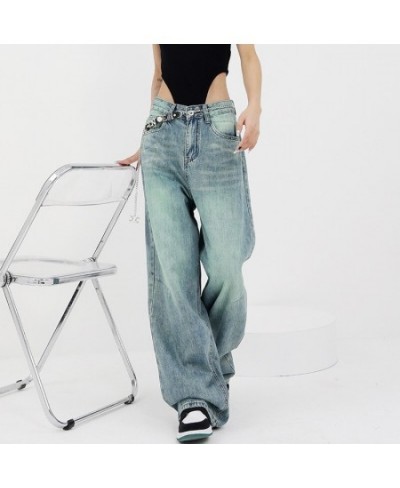 Women Vintage Streetwear Baggy Korean Jeans High Waiste Oversize Wide Leg Pants Grunge Denim Trousers Alt Clothes $109.37 - J...