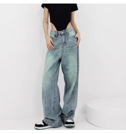 Women Vintage Streetwear Baggy Korean Jeans High Waiste Oversize Wide Leg Pants Grunge Denim Trousers Alt Clothes $109.37 - J...