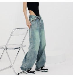 Women Vintage Streetwear Baggy Korean Jeans High Waiste Oversize Wide Leg Pants Grunge Denim Trousers Alt Clothes $109.37 - J...