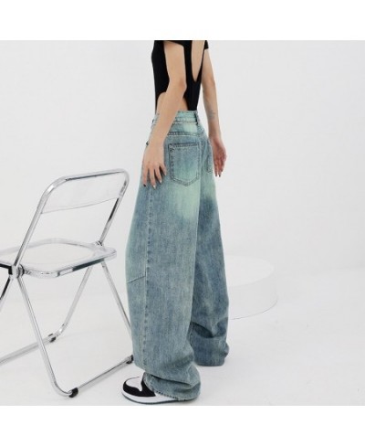 Women Vintage Streetwear Baggy Korean Jeans High Waiste Oversize Wide Leg Pants Grunge Denim Trousers Alt Clothes $109.37 - J...