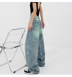 Women Vintage Streetwear Baggy Korean Jeans High Waiste Oversize Wide Leg Pants Grunge Denim Trousers Alt Clothes $109.37 - J...