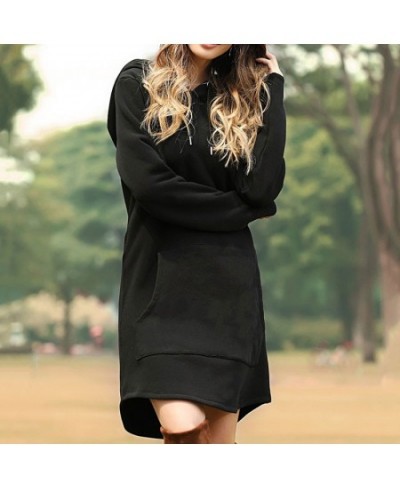 Women Spring Solid Hoodies Casual Long Style Sweatshirt Casual Pocket Oversized Hoodie kpop Hoody Dress Pullover $31.32 - Swe...