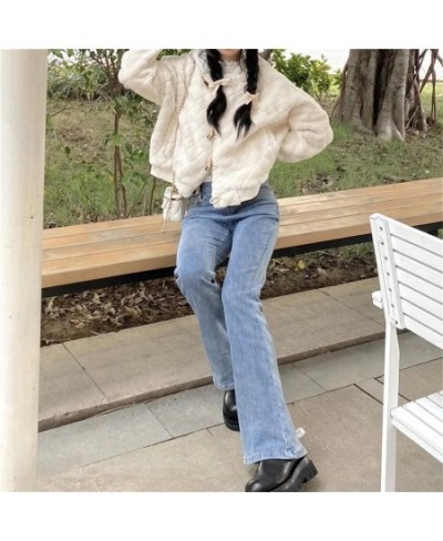 Back Lace Bandage High Waist Slim Flared Jeans Black Blue Skinny Stretchy Women Denim Pant Harajuku Boots Cut Trouser $43.44 ...