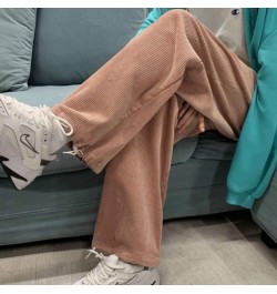 Casual Pants Women Solid Loose Wide Leg Korean Style All-match Autumn Corduroy Feminino Trousers Minimalist Student Chic $34....