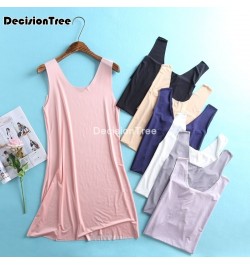 2023 women tank basic full slip tank underdress petticoat solid petticoat bodycon camisole women intimates spaghetti vest dre...