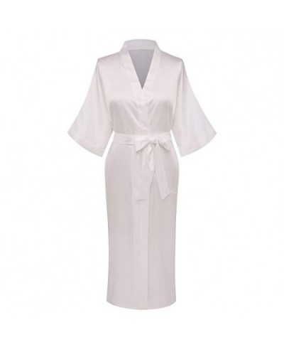 Female Robe Nightgown Solid Color Kimono Robe Sexy Bridal Bridesmaid Robes Party Wedding Long Sleepwear Bathrobe $31.48 - Sle...