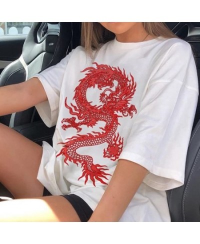 Tops Chinese Dragon T Shirts Women Harajuku Ropa Mujer Aesthetic Female T-shirts Korean funny Oversized tshirts women $20.02 ...