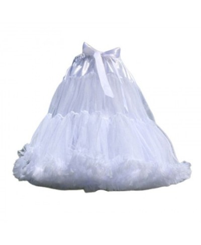 M2EA Women Lolita Tulle Petticoat with Ribbon Bow Elastic Waist Puffy Tutu Skirt Princess Ballet Dance Pettiskirts Underskirt...