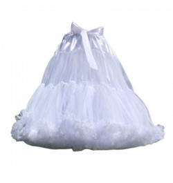 M2EA Women Lolita Tulle Petticoat with Ribbon Bow Elastic Waist Puffy Tutu Skirt Princess Ballet Dance Pettiskirts Underskirt...