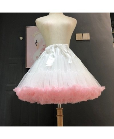 M2EA Women Lolita Tulle Petticoat with Ribbon Bow Elastic Waist Puffy Tutu Skirt Princess Ballet Dance Pettiskirts Underskirt...