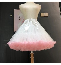 M2EA Women Lolita Tulle Petticoat with Ribbon Bow Elastic Waist Puffy Tutu Skirt Princess Ballet Dance Pettiskirts Underskirt...