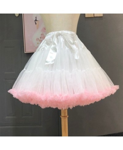 M2EA Women Lolita Tulle Petticoat with Ribbon Bow Elastic Waist Puffy Tutu Skirt Princess Ballet Dance Pettiskirts Underskirt...