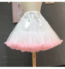 M2EA Women Lolita Tulle Petticoat with Ribbon Bow Elastic Waist Puffy Tutu Skirt Princess Ballet Dance Pettiskirts Underskirt...