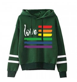 rainbow Printed sweatshirt women Letter casual Drawstring Pullover Hoodie autumn winter hooded striped sweatshirts top $26.20...