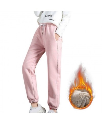 Thermal Pants Women Sweatpants Drawstring Warm Fleece Trousers Thick Autumn Winter Workout Casual Loose Sport Pants $26.85 - ...