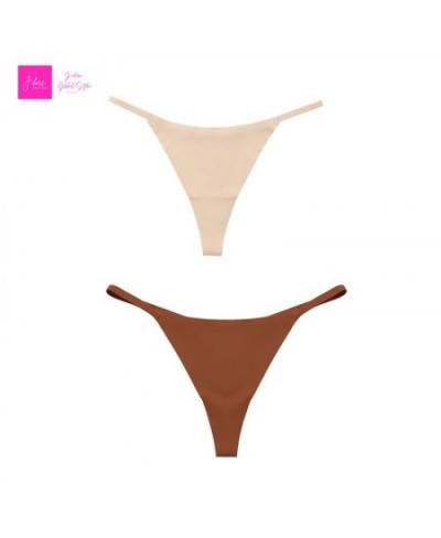 2 Pcs Ice Silk Women Panties Underwear Fitness Sports Seamless Cotton Female Lingerie Sexy T-back G-string Thong Woman $20.13...