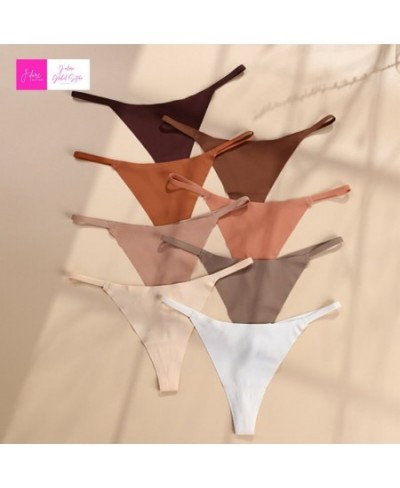 2 Pcs Ice Silk Women Panties Underwear Fitness Sports Seamless Cotton Female Lingerie Sexy T-back G-string Thong Woman $20.13...