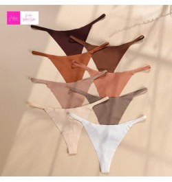 2 Pcs Ice Silk Women Panties Underwear Fitness Sports Seamless Cotton Female Lingerie Sexy T-back G-string Thong Woman $20.13...