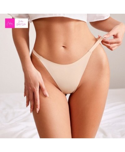 2 Pcs Ice Silk Women Panties Underwear Fitness Sports Seamless Cotton Female Lingerie Sexy T-back G-string Thong Woman $20.13...