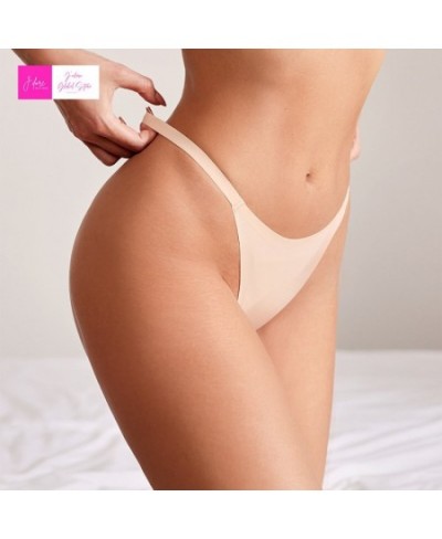 2 Pcs Ice Silk Women Panties Underwear Fitness Sports Seamless Cotton Female Lingerie Sexy T-back G-string Thong Woman $20.13...