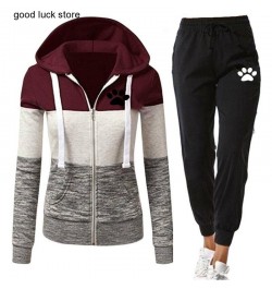 Autumn Tracksuit Woman Zipper Patchwork Hoodie+Pants Set Long Sleeve Sweatshirts and Trousers 2 Piece Outfits Winter Clothing...