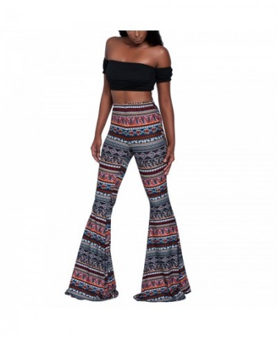 Summer New Women High-Waist Stretch-Print Trousers Wide-Leg Loose-Fitting Trousers Sexy Flared Pants Bottom Casual Leggings $...