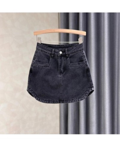 Circular Arc Design Tight Denim Skirt Women New Summer Black Gray High Waist Fashion Slim Bag Hip Skirt Without Beltq09 $49.5...