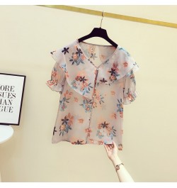 Women Casual Spring Summer Style Chiffon Blouses Shirts Lady Casual Loose Style Flower Printed Blusas Tops Thin Cute Blouses ...