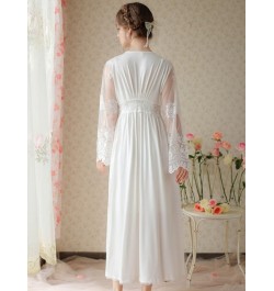 Women Fairy Princess Two Piece White Cotton Vintage Nightgown Victorian Night Dress Robe Gown Pijama Sexy Mujer Sleepwear $72...