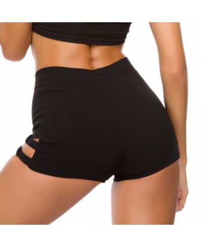 Y2k Goth Shorts Women Sexy Elasticity Shorts Hollow Out Bandage High Waist Skinny Black Shorts Summer Female $30.54 - Bottoms