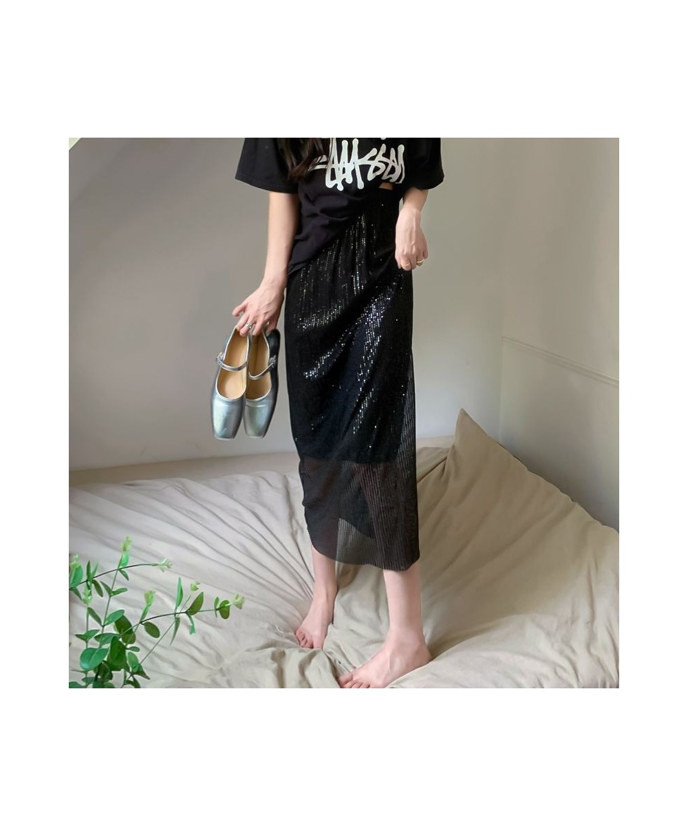 Autumn Winter Sequins Streetwear Harajuku Y2K Loose Casual Skirt Lady Elegant Fashion Trend All-match Skirts Women's Clothing...