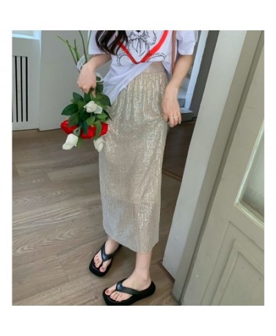 Autumn Winter Sequins Streetwear Harajuku Y2K Loose Casual Skirt Lady Elegant Fashion Trend All-match Skirts Women's Clothing...