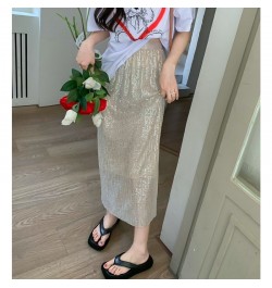 Autumn Winter Sequins Streetwear Harajuku Y2K Loose Casual Skirt Lady Elegant Fashion Trend All-match Skirts Women's Clothing...