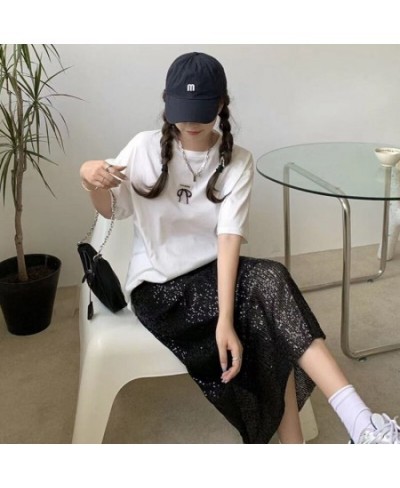 Autumn Winter Sequins Streetwear Harajuku Y2K Loose Casual Skirt Lady Elegant Fashion Trend All-match Skirts Women's Clothing...