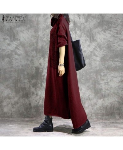 Autumn Turtleneck Sweatshirts Dress Women Long Sleeve Pacthwork h Fluffy Long Sundress Vestidos Female 7 $45.68 - Dresses