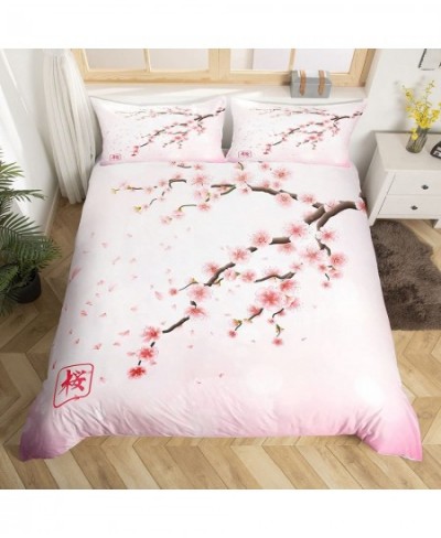Japanese Duvet Cover Set Branch of A Flourishing Sakura Tree Flower Cherry Blossoms Spring Theme Art Japan Bedding Set Full $...