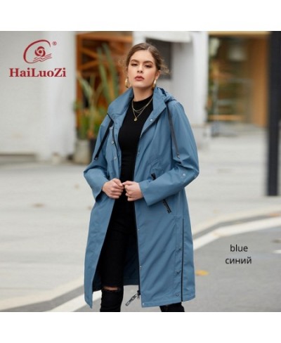 New Women's Spring Coat 2022 High Quality Mid-Length Women Jacket Fashion Casual Clothes Hooded Windproof Outwear 9722 $99.13...