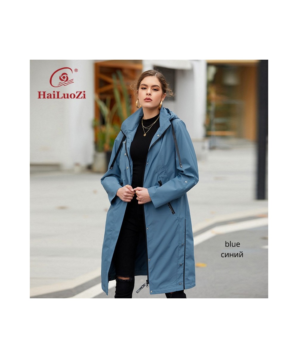 New Women's Spring Coat 2022 High Quality Mid-Length Women Jacket Fashion Casual Clothes Hooded Windproof Outwear 9722 $99.13...