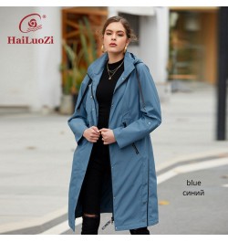 New Women's Spring Coat 2022 High Quality Mid-Length Women Jacket Fashion Casual Clothes Hooded Windproof Outwear 9722 $99.13...