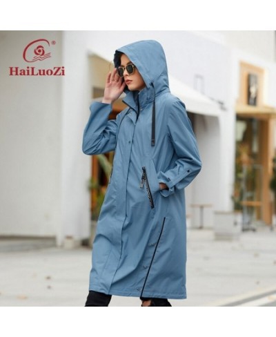 New Women's Spring Coat 2022 High Quality Mid-Length Women Jacket Fashion Casual Clothes Hooded Windproof Outwear 9722 $99.13...