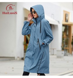 New Women's Spring Coat 2022 High Quality Mid-Length Women Jacket Fashion Casual Clothes Hooded Windproof Outwear 9722 $99.13...