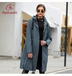 New Women's Spring Coat 2022 High Quality Mid-Length Women Jacket Fashion Casual Clothes Hooded Windproof Outwear 9722 $99.13...