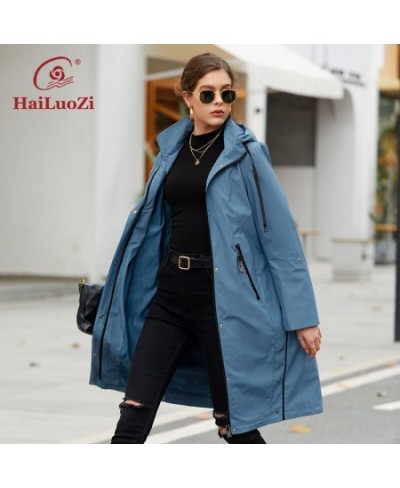 New Women's Spring Coat 2022 High Quality Mid-Length Women Jacket Fashion Casual Clothes Hooded Windproof Outwear 9722 $99.13...