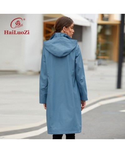 New Women's Spring Coat 2022 High Quality Mid-Length Women Jacket Fashion Casual Clothes Hooded Windproof Outwear 9722 $99.13...