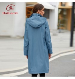 New Women's Spring Coat 2022 High Quality Mid-Length Women Jacket Fashion Casual Clothes Hooded Windproof Outwear 9722 $99.13...