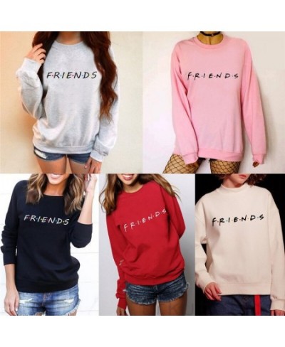 Womens Letters FRIENDS Print Long Sleeve Hoodie Sweatshirt 5 Colors S M L XL Brand New 2022 Ladies Slouch Pullover Jumper Top...