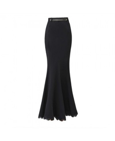 Skirt Long Women Sexy Fishtail Floor-Length Vintage Trumpet Black Skirts Long Jupe Femininas $68.99 - Skirts