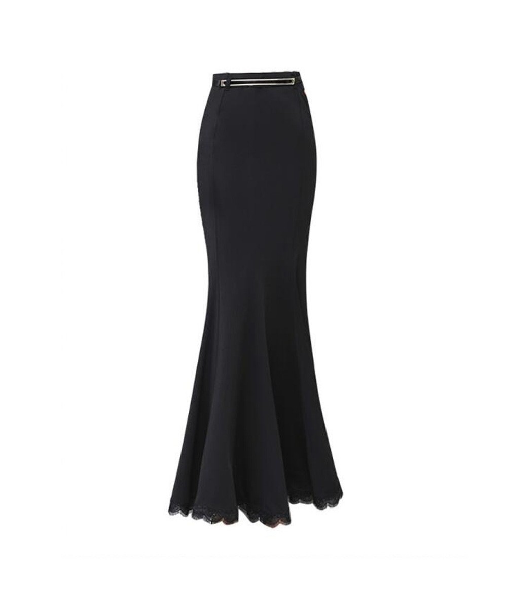 Skirt Long Women Sexy Fishtail Floor-Length Vintage Trumpet Black Skirts Long Jupe Femininas $68.99 - Skirts