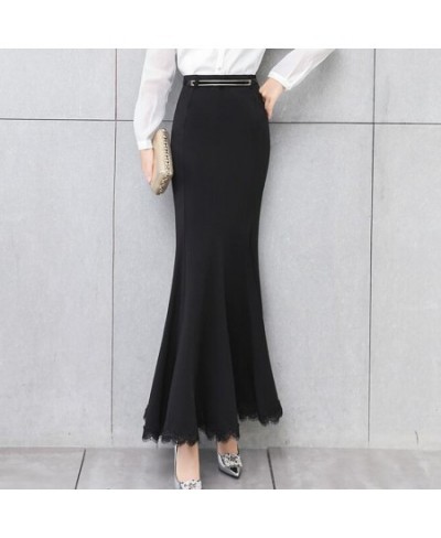 Skirt Long Women Sexy Fishtail Floor-Length Vintage Trumpet Black Skirts Long Jupe Femininas $68.99 - Skirts